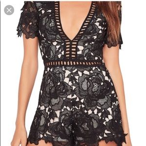 Missguided ladder stitch lace Romper